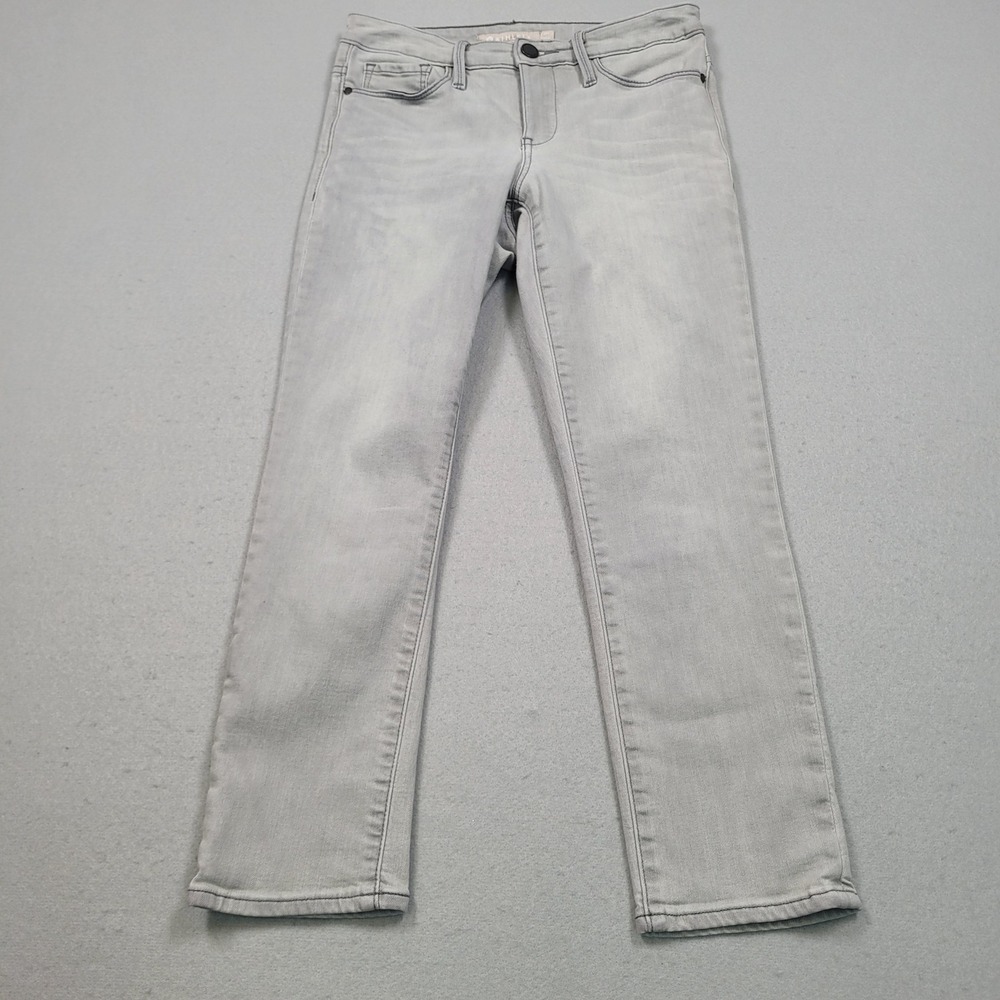 Athleta‎ Sculptek Skinny Jeans Light Gray Denim Women Size 2P Petite